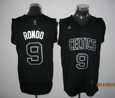 NBA Boston Celtics 9 Rajon Rondo Black Swingman Jersey